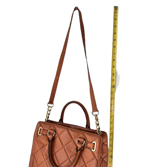 Michael Kors Quilted Shoulder Bag Carmel Tan Chain Multicompartment Handbag READ - Picture 15 of 16